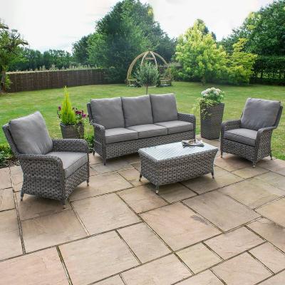 Product photograph of Maze Victoria High Back 3 Seat Rattan Sofa Set from Choice Furniture Superstore