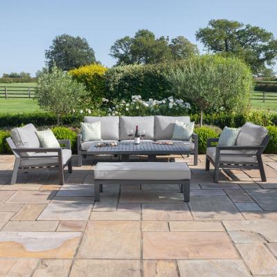 Maze New York Dove Grey 3 Seat Sofa Set With 2 Armchairs And Rising Table