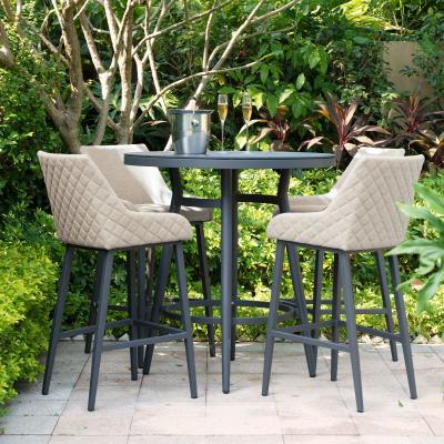 Product photograph of Maze Regal Oatmeal 4 Seat Round Bar Set from Choice Furniture Superstore