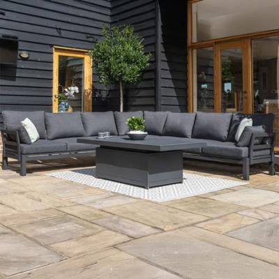 Product photograph of Maze Oslo Charcoal Large Corner Group With Rising Table from Choice Furniture Superstore