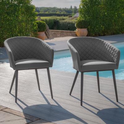 2 X Maze Ambition Flanelle Garden Dining Armchair