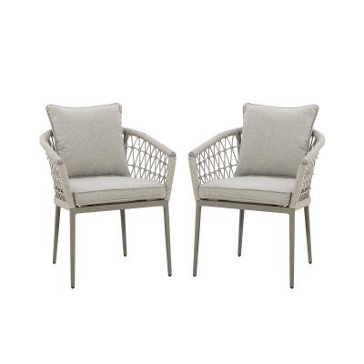 2 X Maze Monaco Cool Linen Garden Dining Armchair