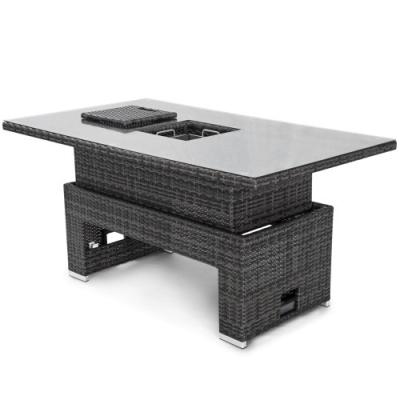Maze Grey Rattan 6 Seater Ice Bucket Garden Rising Table