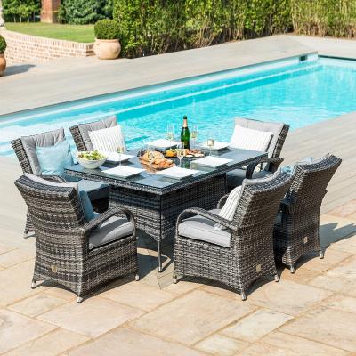 Maze Texas Grey Rattan 6 Seater Ice Bucket Garden Dining Set
