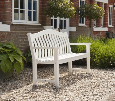 Product photograph of Alexander Rose New England White Painted Turnberry Bench 5ft from Choice Furniture Superstore