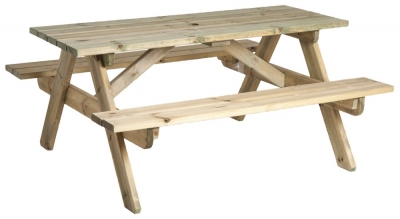 Product photograph of Alexander Rose Pine Woburn Picnic Table 6ft from Choice Furniture Superstore