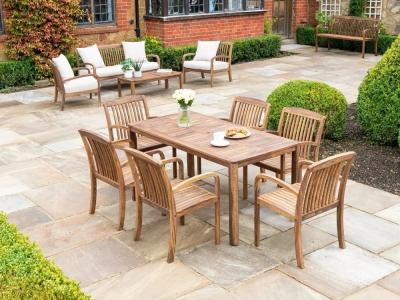 Product photograph of Alexander Rose Bolney Brown Rectangular Dining Table from Choice Furniture Superstore