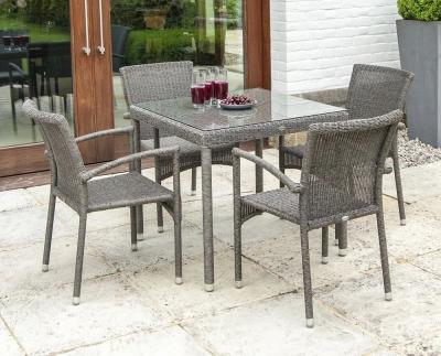 Product photograph of Alexander Rose Monte Carlo 80cm Square Dining Table With Glass from Choice Furniture Superstore