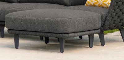 Product photograph of Alexander Rose Cordial Luxe Dark Grey Ottoman With Cushion from Choice Furniture Superstore