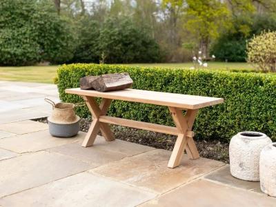 Product photograph of Alexander Rose Plank Teak Dining Bench from Choice Furniture Superstore