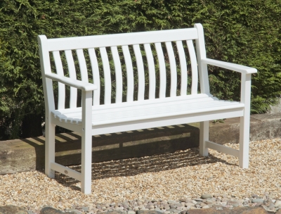 Product photograph of Alexander Rose New England White Painted Broadfield Bench 4ft from Choice Furniture Superstore