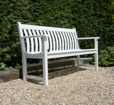 Product photograph of Alexander Rose New England White Painted Broadfield Bench 5ft from Choice Furniture Superstore