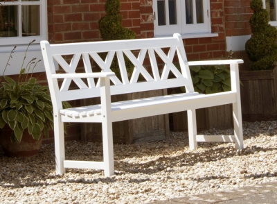 Alexander Rose New England White Painted Drachmann Bench 5ft