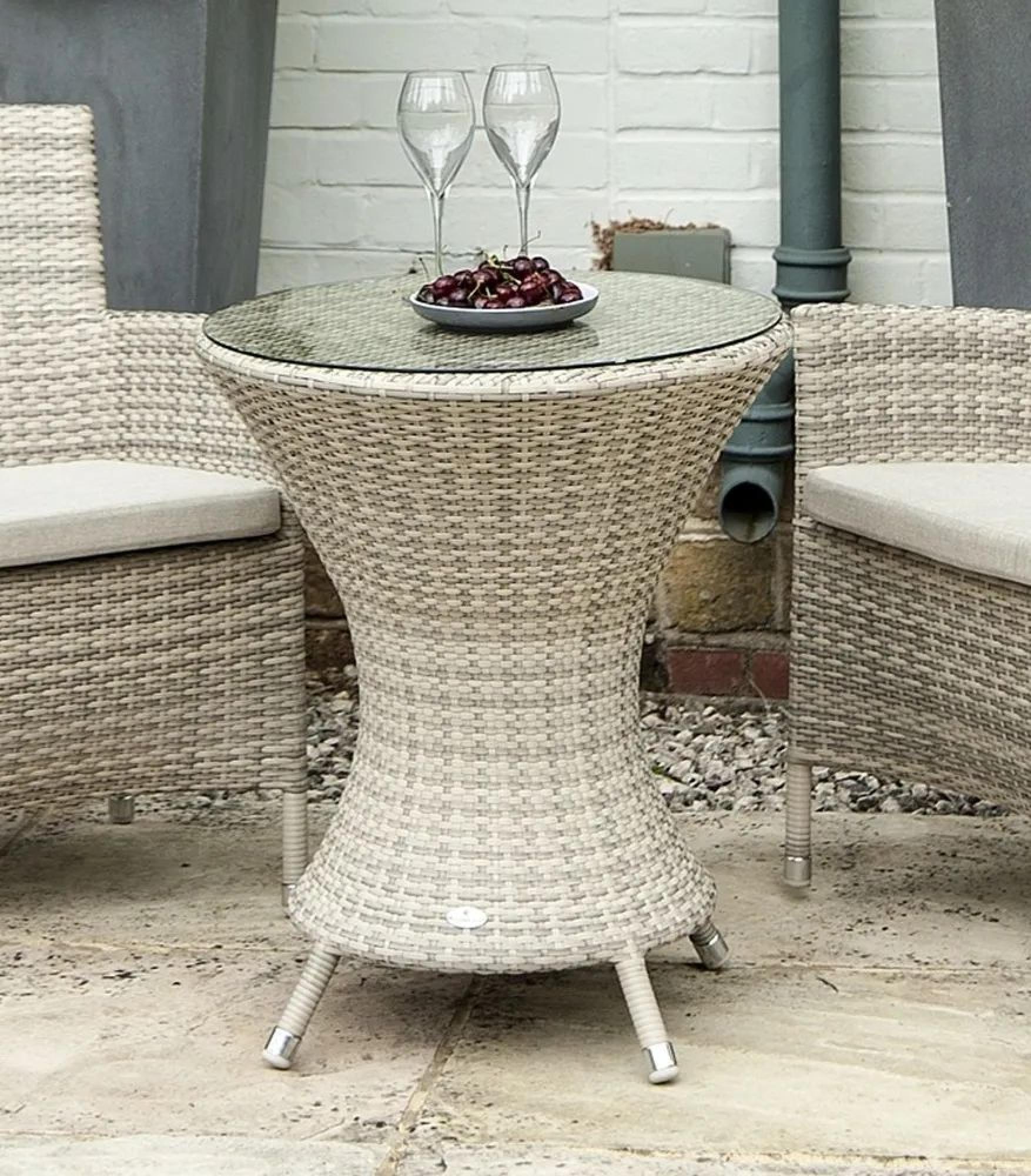 Alexander Rose Ocean Pearl Wave Round Garden Bistro Table