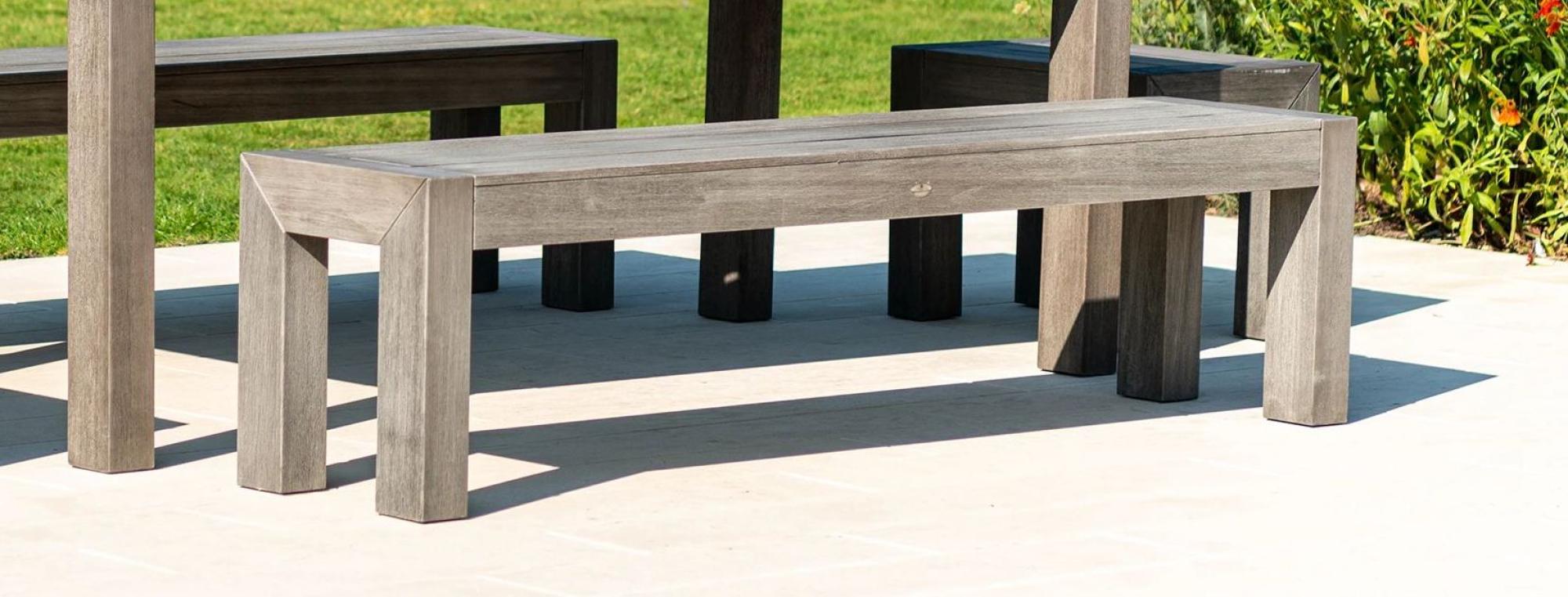 Alexander Rose Old England Grey Garden Dining Bench