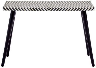 Product photograph of Enlow Black And White Bone Inlay Sheesham Console Table from Choice Furniture Superstore