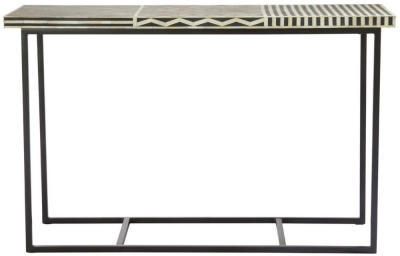 Product photograph of Enlow Black Bone Inlay Mango Console Table from Choice Furniture Superstore