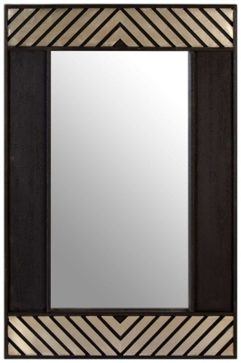 Product photograph of Enlow Black Mango Wood Wall Mirror from Choice Furniture Superstore