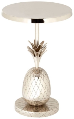 Product photograph of Enlow Silver Pineapple Round Side Table from Choice Furniture Superstore