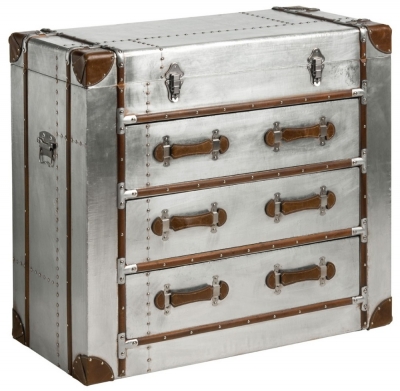 Product photograph of Cienega Aviator Aluminium 3 Drawer Cabinet from Choice Furniture Superstore