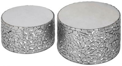 Product photograph of Bridgton Antique Pewter Side Tables Set Of 2 from Choice Furniture Superstore