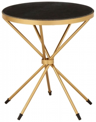 Product photograph of Bridgton Black Marble And Gold Side Table from Choice Furniture Superstore