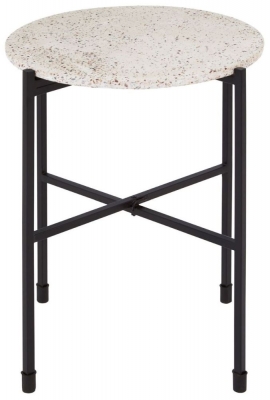 Product photograph of Bridgton Black Terrazo Side Table from Choice Furniture Superstore