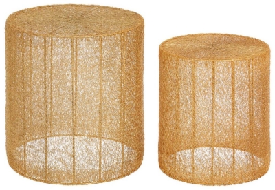 Product photograph of Bridgton Gold Side Tables Set Of 2 from Choice Furniture Superstore