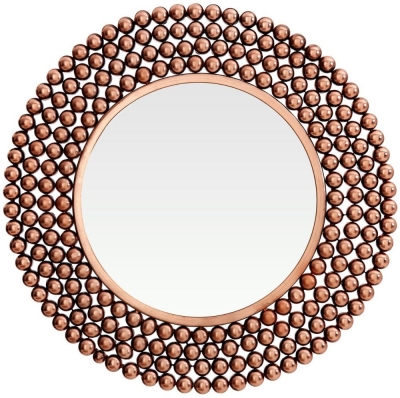 Product photograph of Bridgton Copper Beaded Wall Mirror from Choice Furniture Superstore