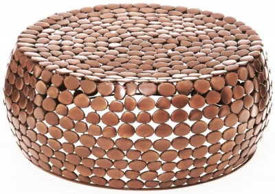Product photograph of Bridgton Copper Pebble Effect Coffee Table from Choice Furniture Superstore