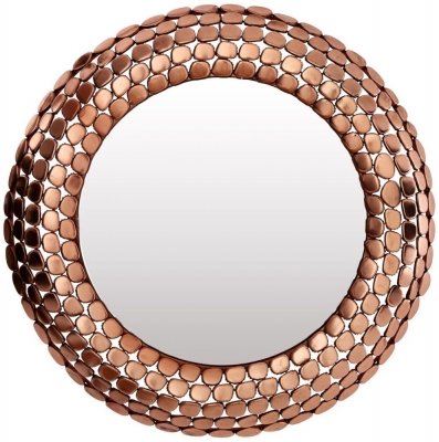 Product photograph of Bridgton Copper Pebble Effect Wall Mirror from Choice Furniture Superstore
