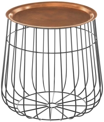 Product photograph of Bridgton Copper Round Tray Table from Choice Furniture Superstore