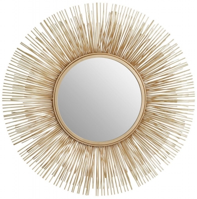 Product photograph of Bridgton Gold Rods Wall Mirror from Choice Furniture Superstore