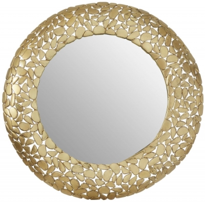 Product photograph of Bridgton Pebble Effect Round Wall Mirror from Choice Furniture Superstore