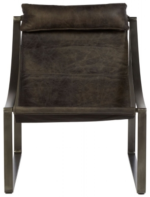 Product photograph of Bricelyn Genuine Distressed Ebony Leather Chair from Choice Furniture Superstore