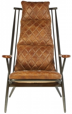 Product photograph of Bricelyn Genuine Light Brown Leather Chair from Choice Furniture Superstore