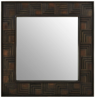 Product photograph of Artas Mango Wood Square Wall Mirror from Choice Furniture Superstore