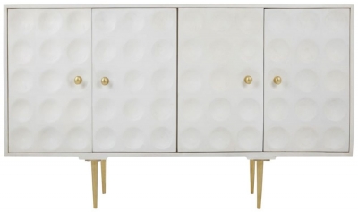 Product photograph of Rosburg White Mango Wood 4 Door Large Sideboard from Choice Furniture Superstore