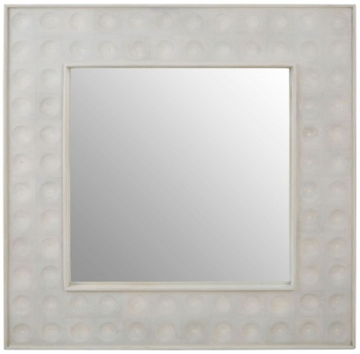 Product photograph of Rosburg White Mango Wood Square Mirror from Choice Furniture Superstore