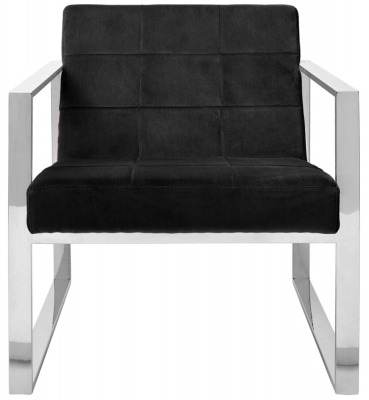 Emporia Black Velvet Fabric Cocktail Armchair