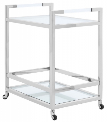 Emporia Glass and Chrome 2 Tiers Butler Trolley
