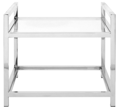 Product photograph of Emporia Glass And Chrome Square End Table from Choice Furniture Superstore