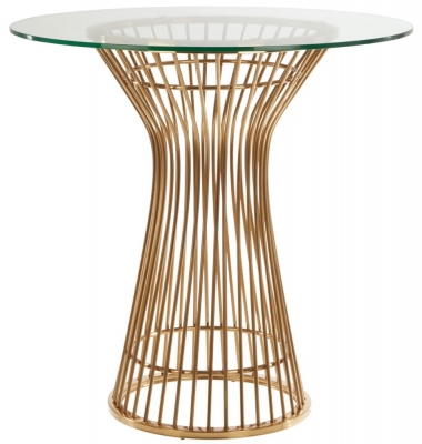 Product photograph of Emporia Glass And Gold Round Dining Table - 2 Seater from Choice Furniture Superstore
