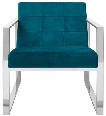 Product photograph of Emporia Teal Velvet Fabric Cocktail Armhair from Choice Furniture Superstore