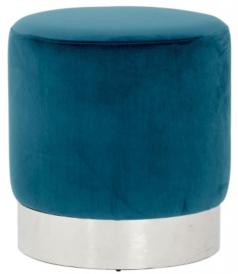 Product photograph of Emporia Teal Velvet Round Stool from Choice Furniture Superstore