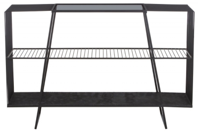 Product photograph of Bellwood Black Console Table With Grey Glass Top from Choice Furniture Superstore