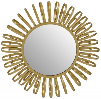 Product photograph of Bellwood Gold Multi Ring Design Round Wall Mirror from Choice Furniture Superstore