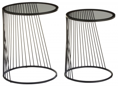 Product photograph of Bellwood Grey And Black Side Tables Set Of 2 from Choice Furniture Superstore