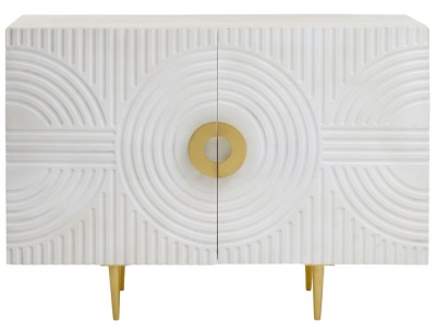 Product photograph of Verano White Mango Wood Small Sideboard 106cm W With 2 Doors from Choice Furniture Superstore