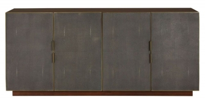 Product photograph of Lefors Walnut And Shagreen Large Sideboard 160cm W With 4 Doors from Choice Furniture Superstore